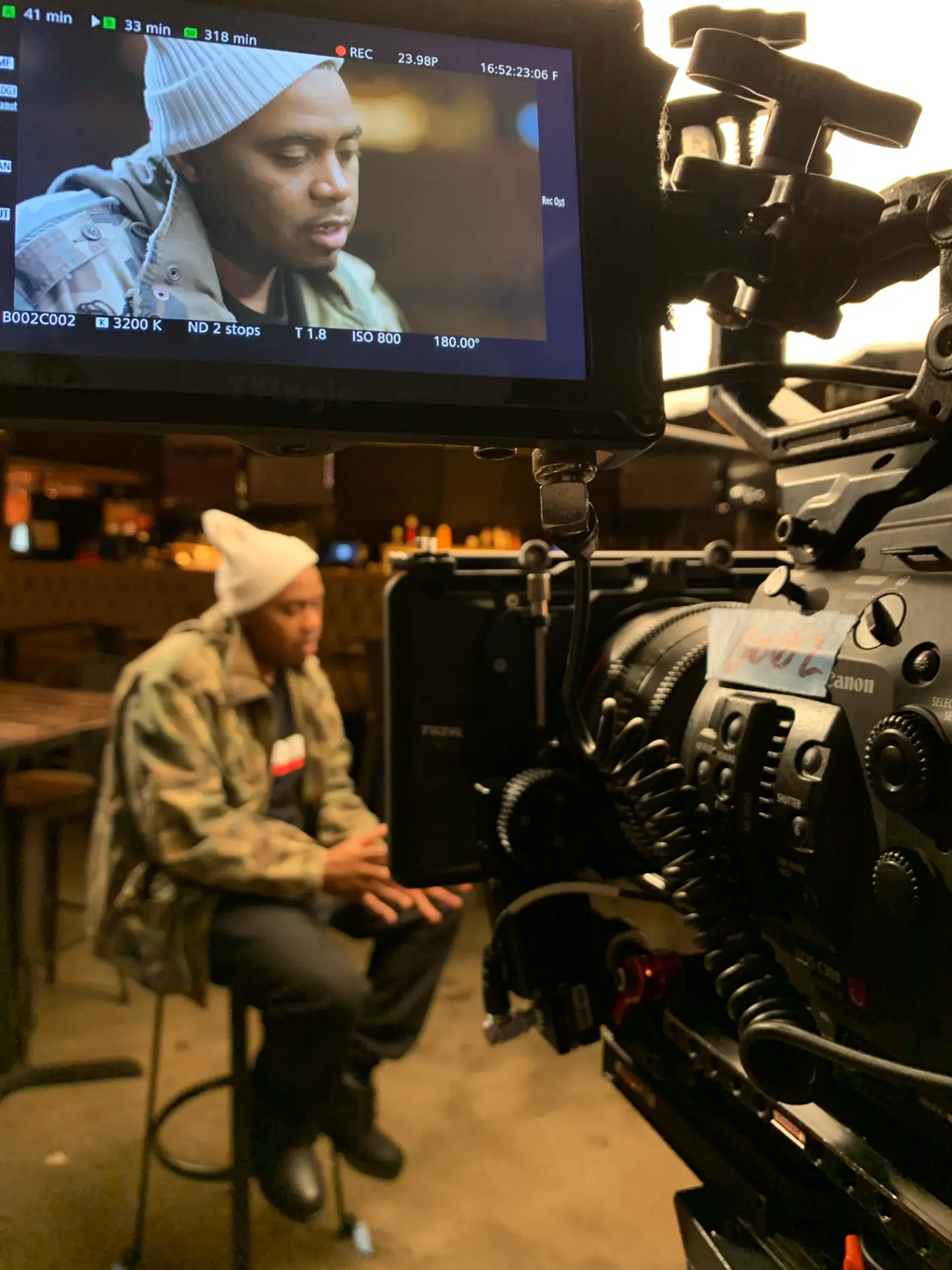 Professional camera filming interview setup as part of types of video production for business.